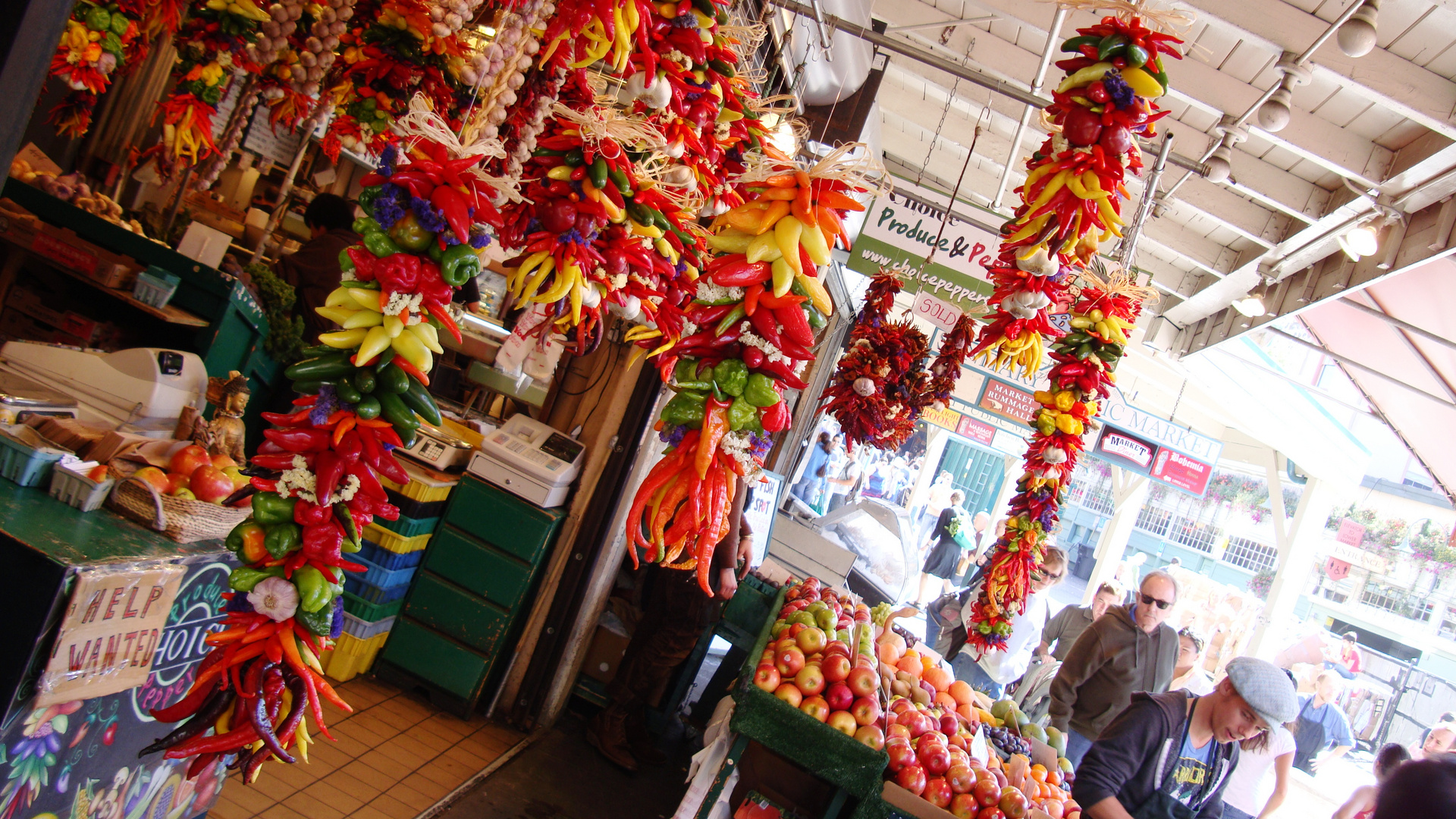 Chilistand am Fischmarkt in Seattle