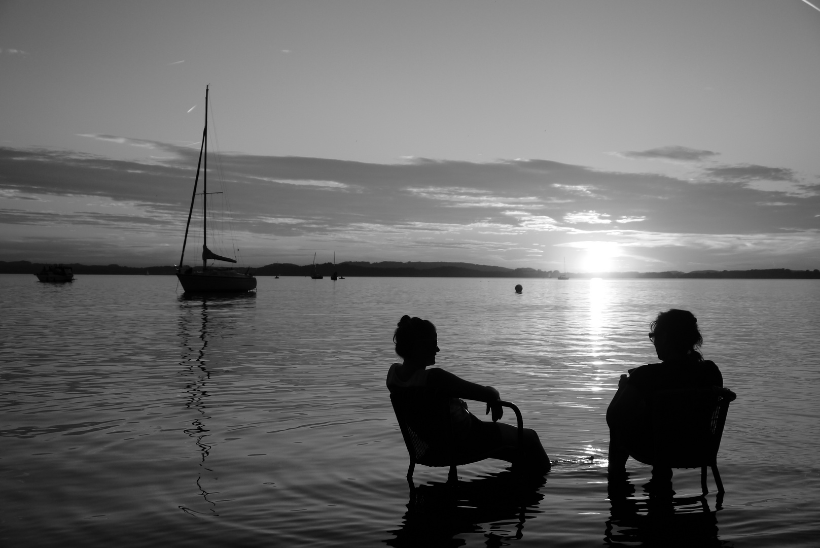 Chillen beim Sonnenuntergang