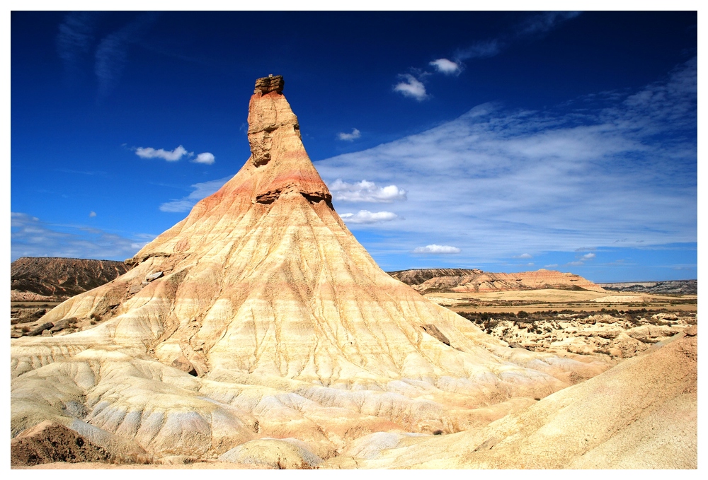 Chimney Rock in the Desert: Cabezo Castil-de-Tierra  (Navarra/ Spanien)