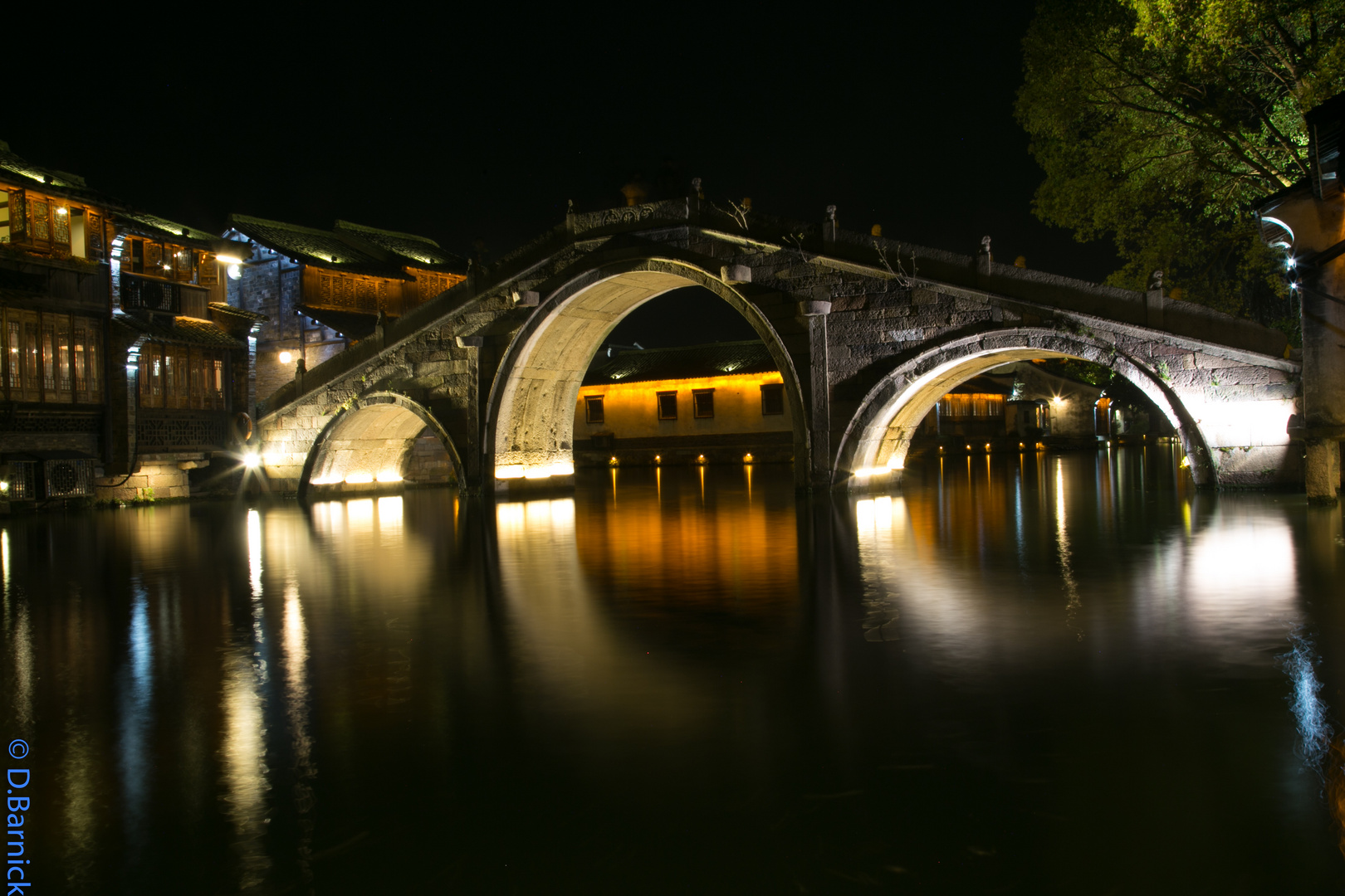 China historische Dorf - Brücke