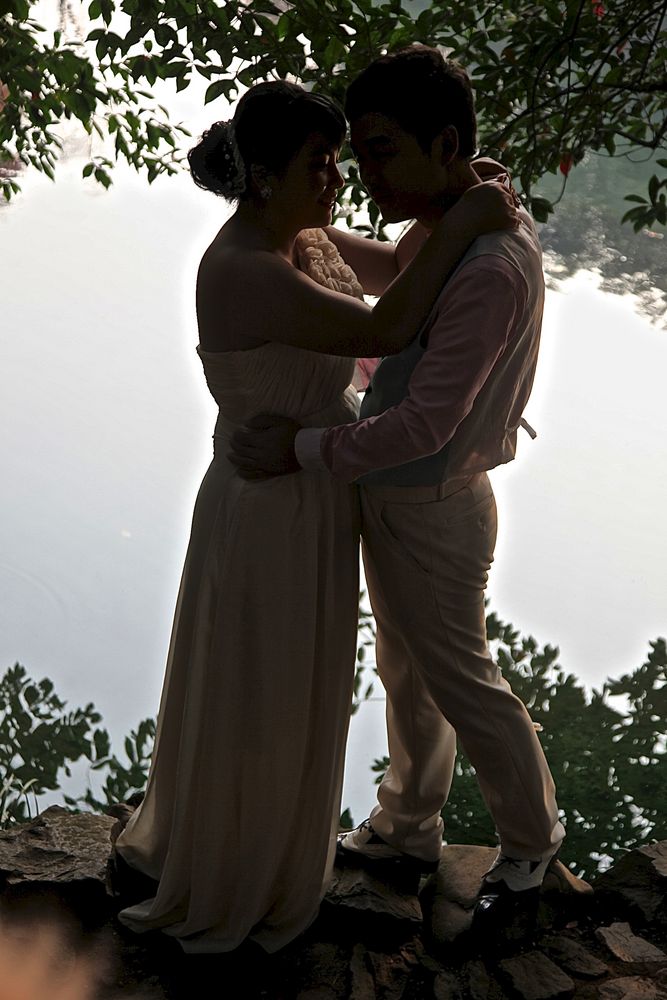 China: Hochzeit Shilouette