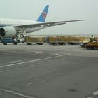 China Southern Airbus wing check in Beijing Airport summer 2008
