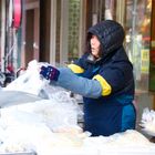 Chinatown New York City Fischverkäuferin, Dezember 2013