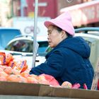 Chinatown New York City Orangenverkäuferin, Dezember 2013