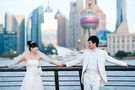 ChInese couple in western wedding attire by Kim Walker 