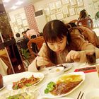 Chinese girl and chinese food