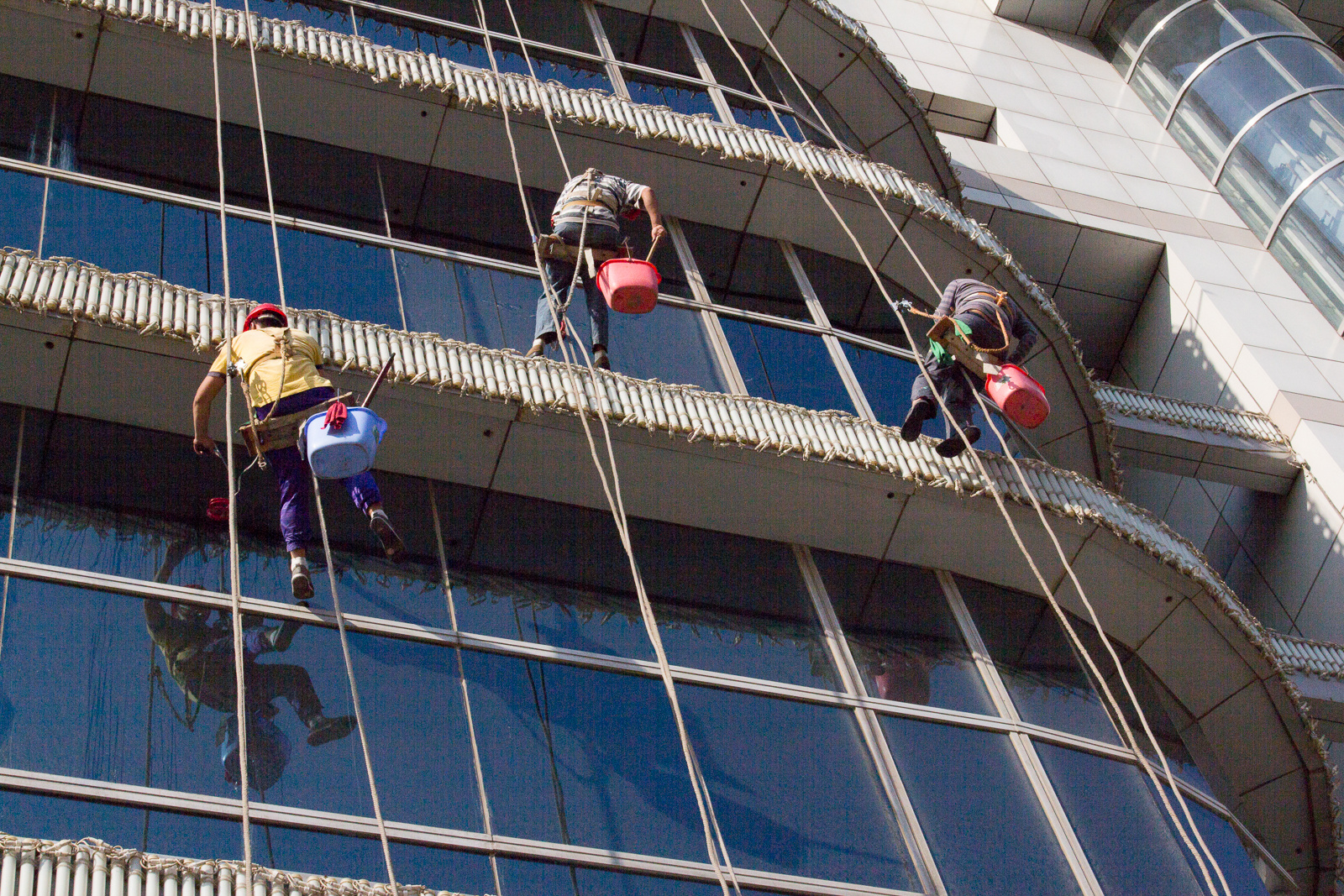 Chinesische Fensterputzer