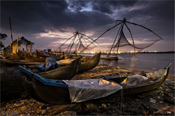 Chinesische Fischernetze