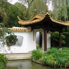 Chinesischer Garten im Regen