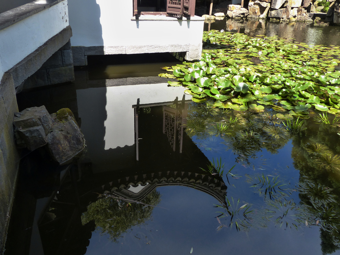 Chinesischer Pavillon im Seerosenteich