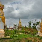 Chinthes temple guardians in Thaung Tho at the Inle lake