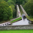 Chirk-Aqueduct des Llangollen canal in Wales von oben