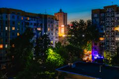 Chisinau Zentrum bei Nacht