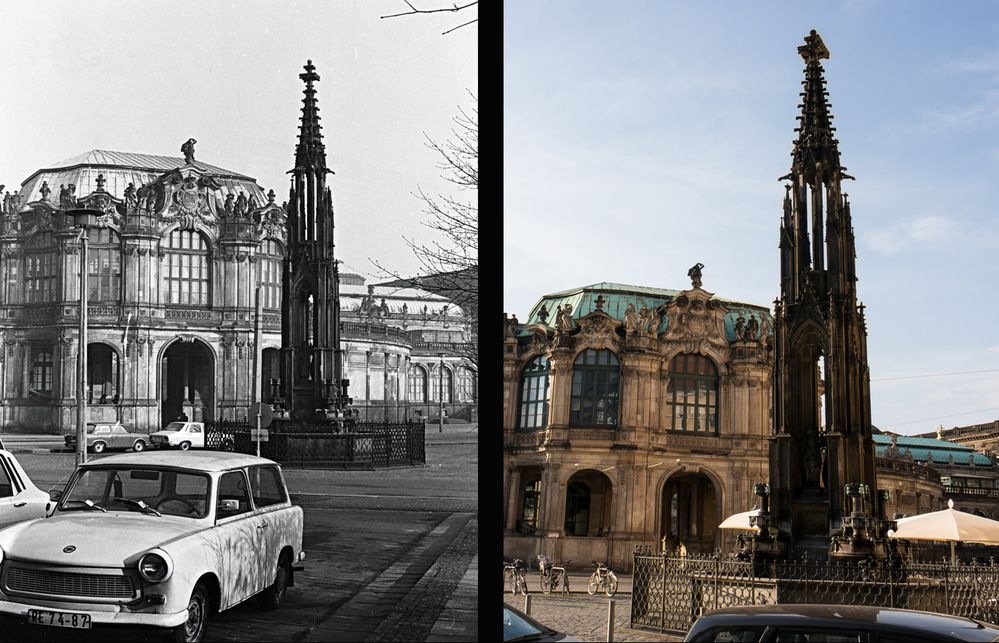 Cholerabrunnen und Porzellanausstellungsgebäude Sophienstraße Dresden 1982-2014