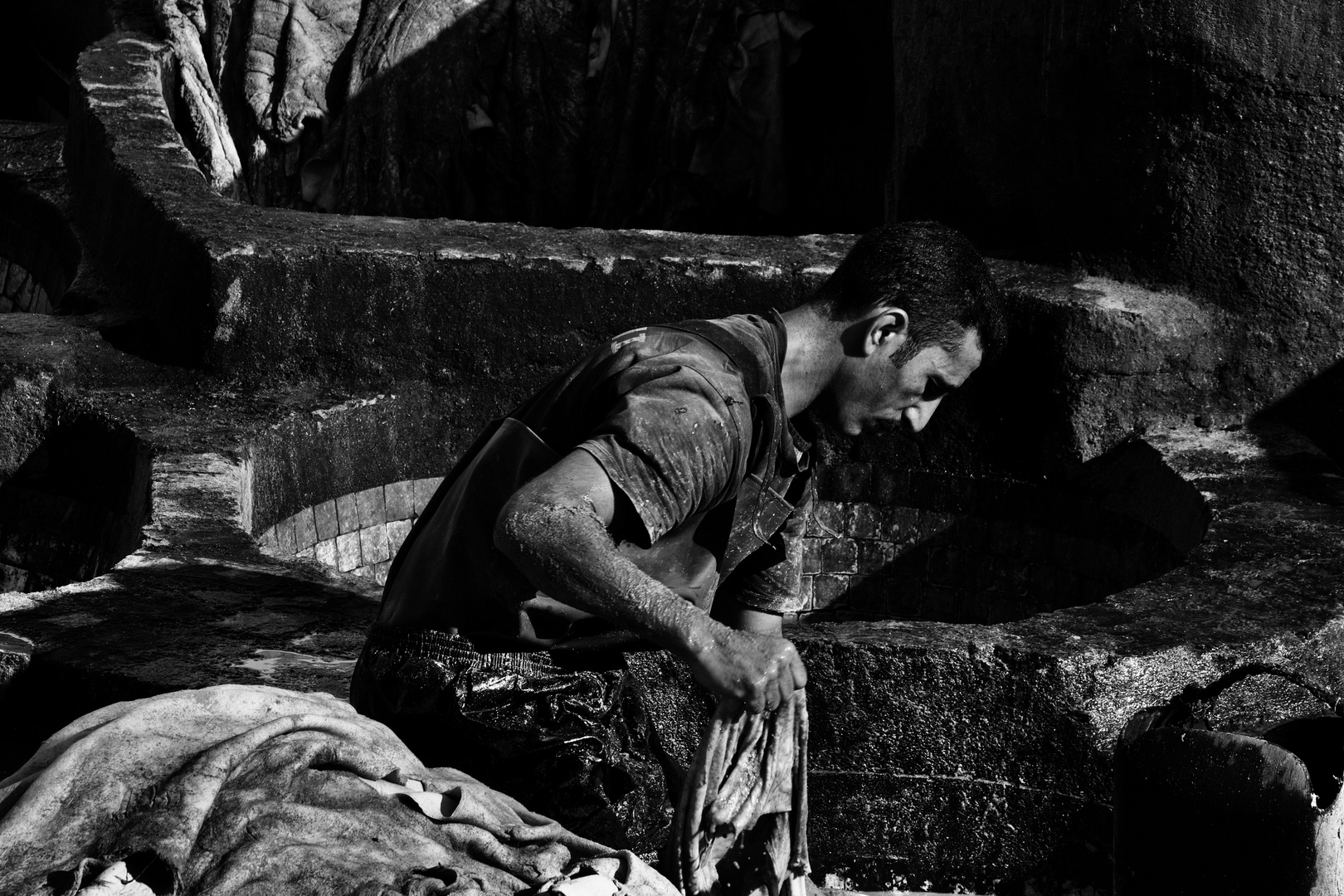 Chouara Tannery's Worker