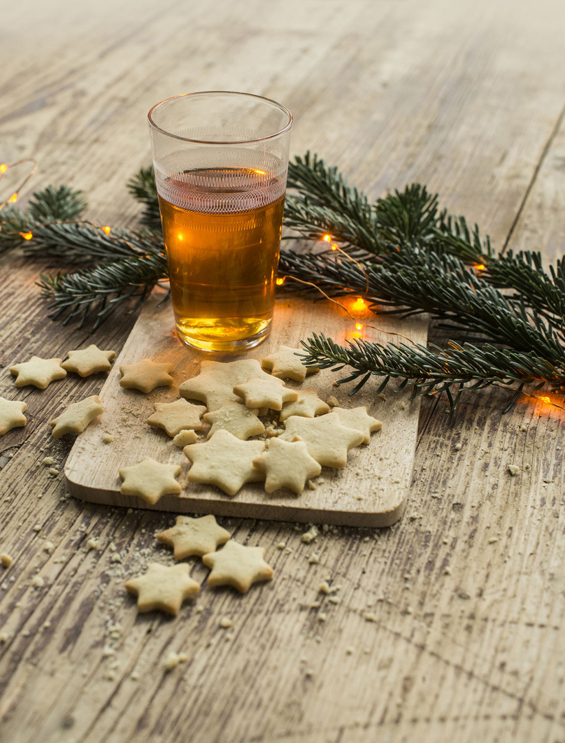 christmas teatime with butter cookies