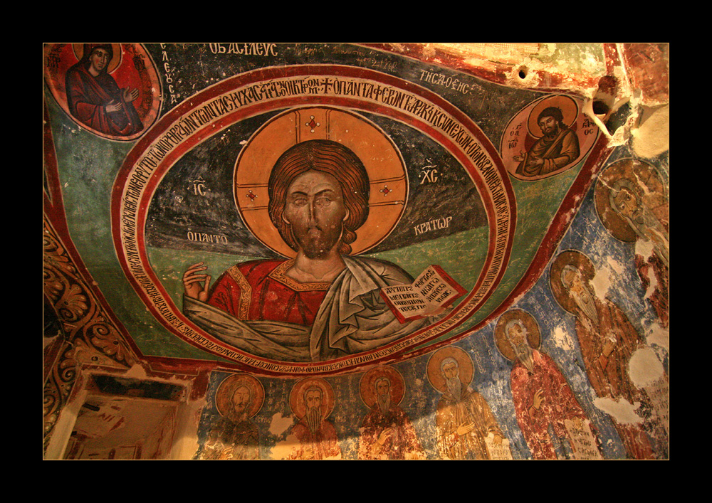 Christus Pankrator, Fresko aus dem 16. Jhdt.