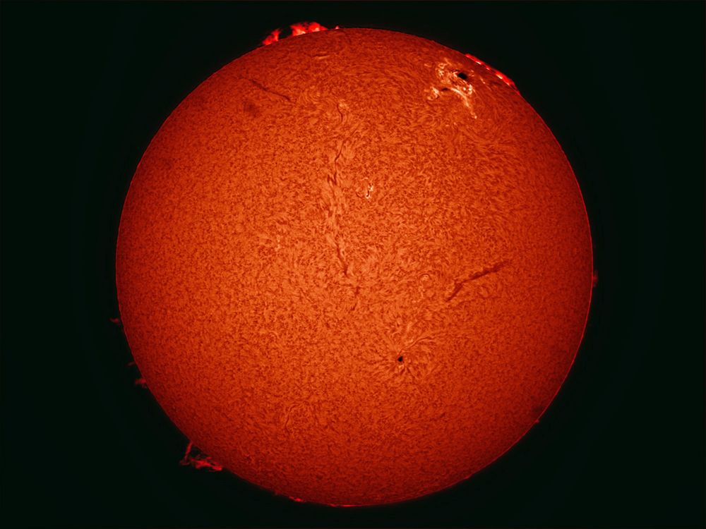 Chromosphäre mit Protuberanzen unserer Sonne