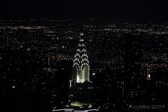 "Chrysler Building at night"...