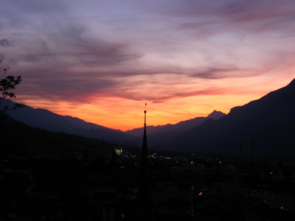 Chur kurz nach Sonnenuntergang