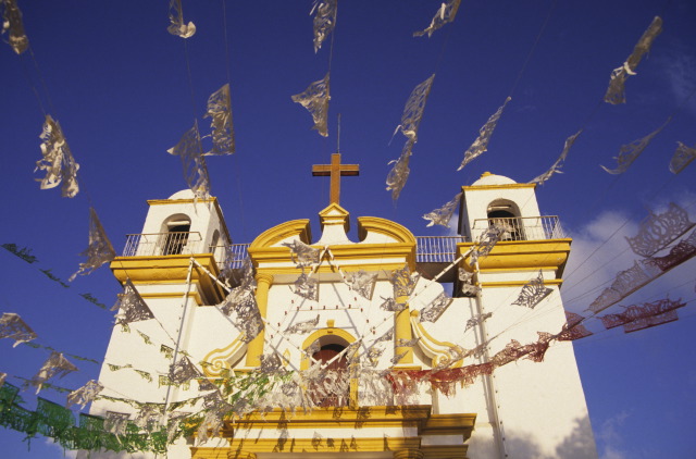 Church and flags