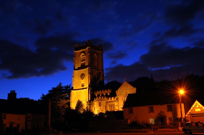Church at dusk