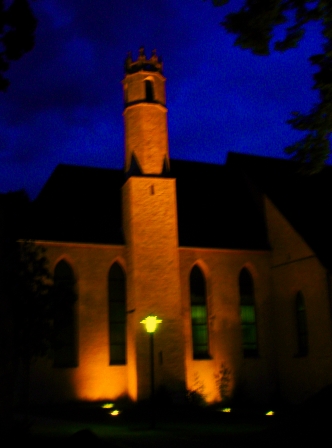 church by night