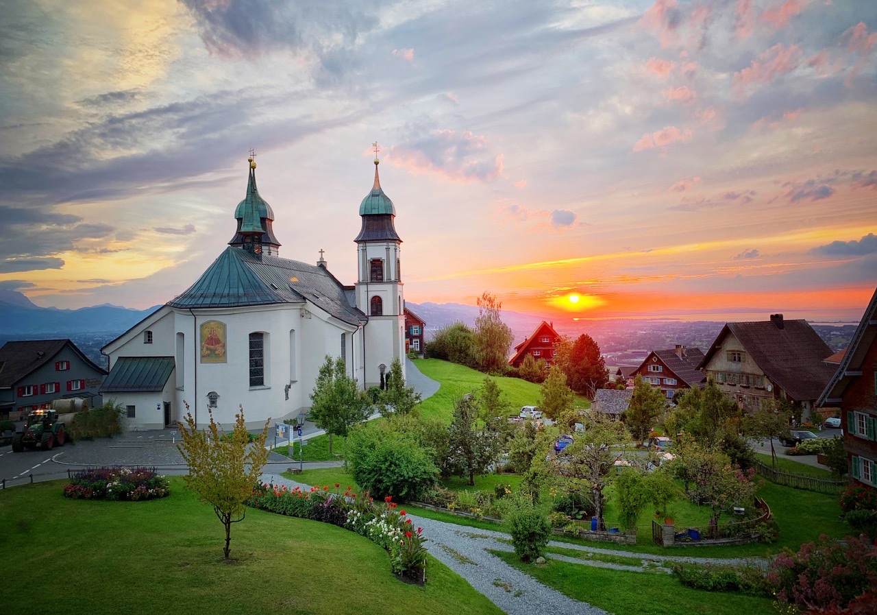 Church in sunset