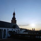 church in sunset