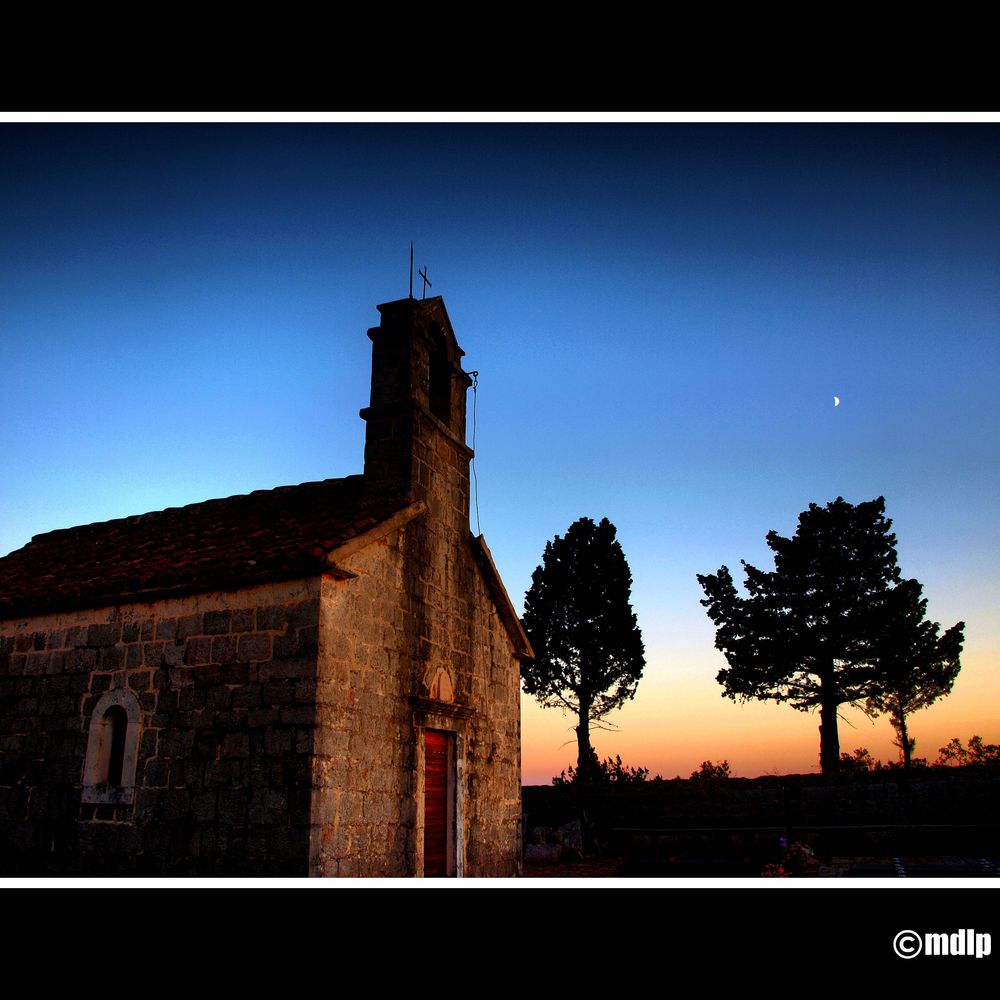 church in sunset