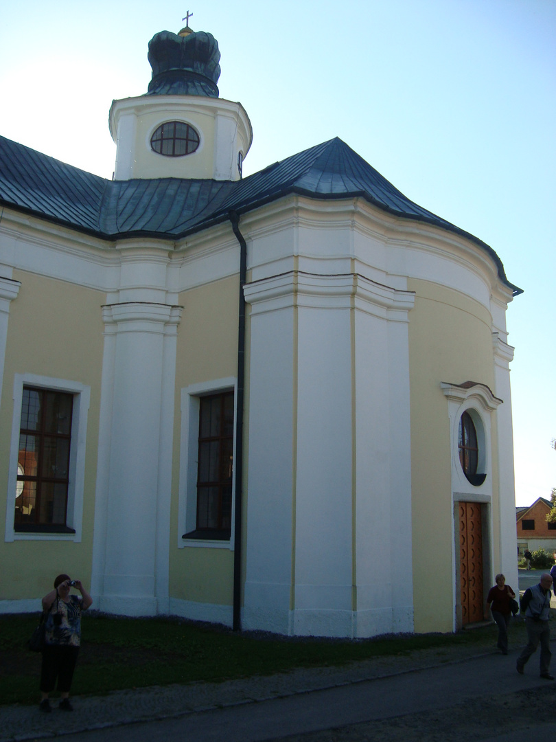 Church in Zvole- tower in shape of prince`s cap