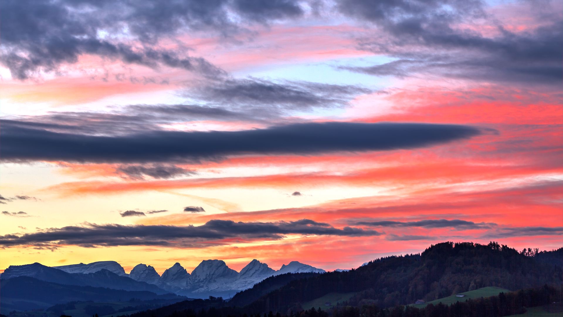 Churfirsten bei Sonnenaufgang