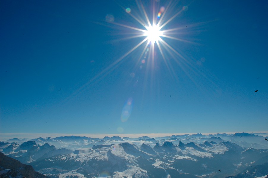 Churfirsten im Gegenlicht