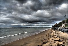 Ciel chargé sur la plage de Ronce-les-Bains