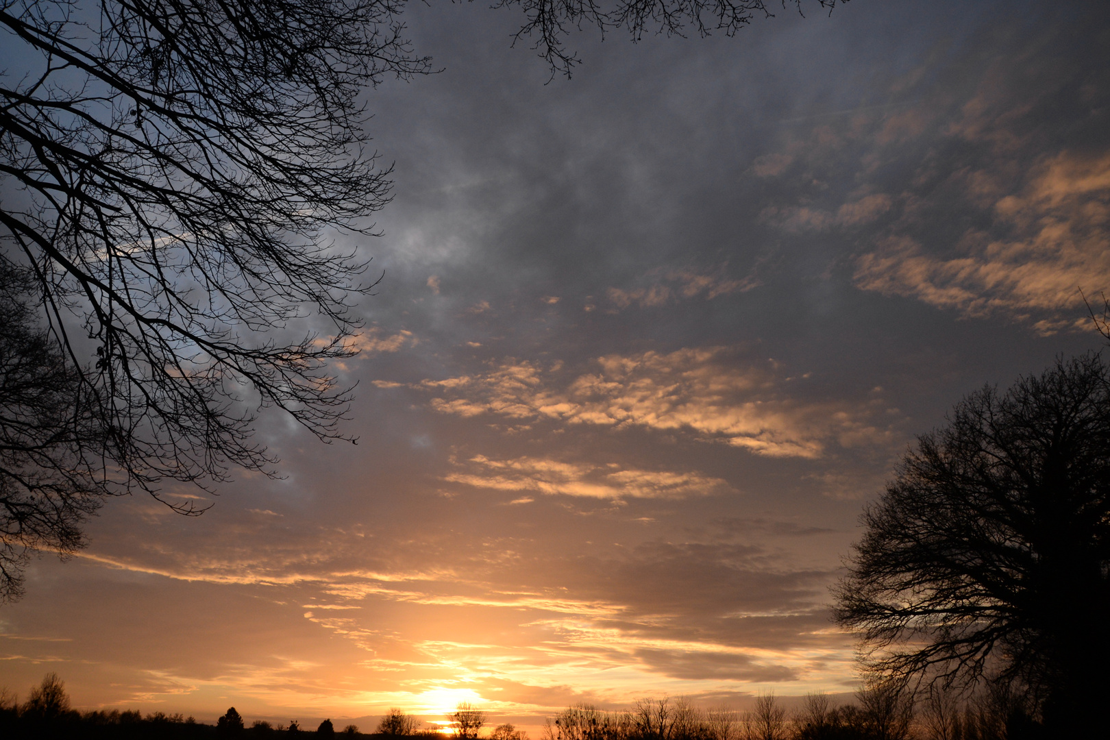 Ciel de fin de journée et de début d'année