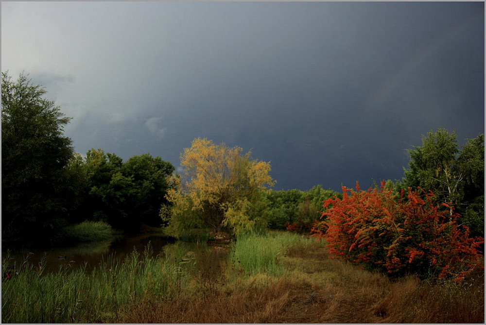 ciel d'orage et arc en ciel