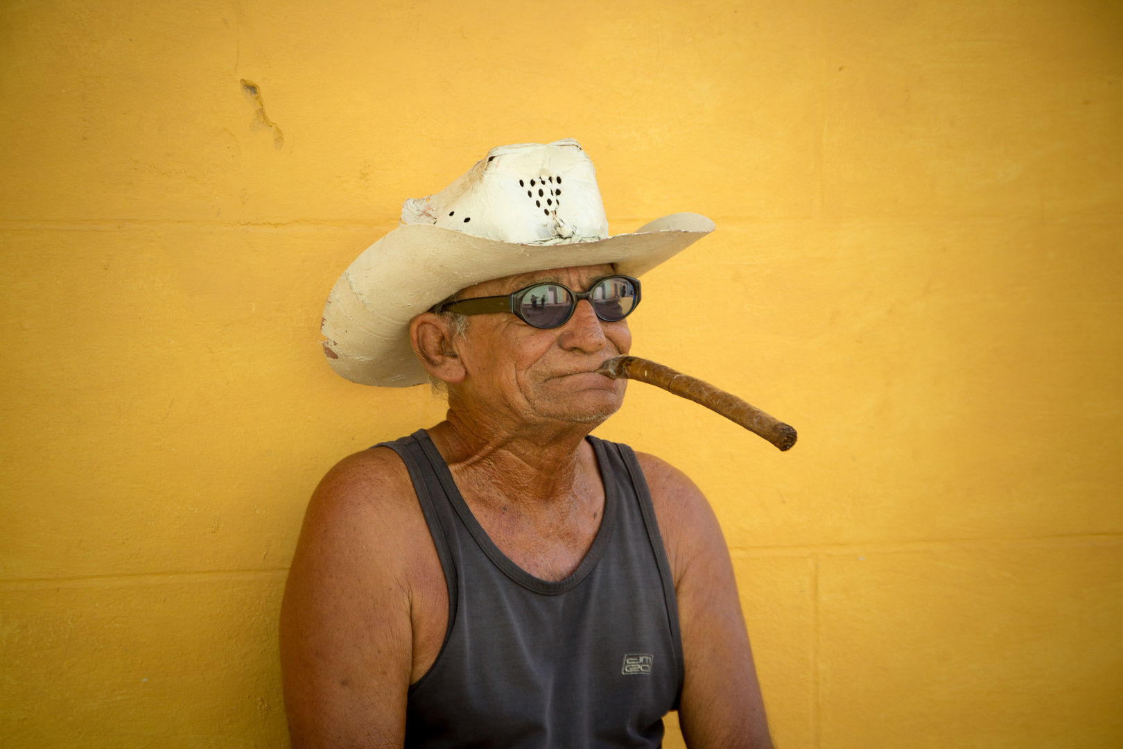 Cigar smoker in Cuba