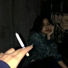 Cigarette and sad girl