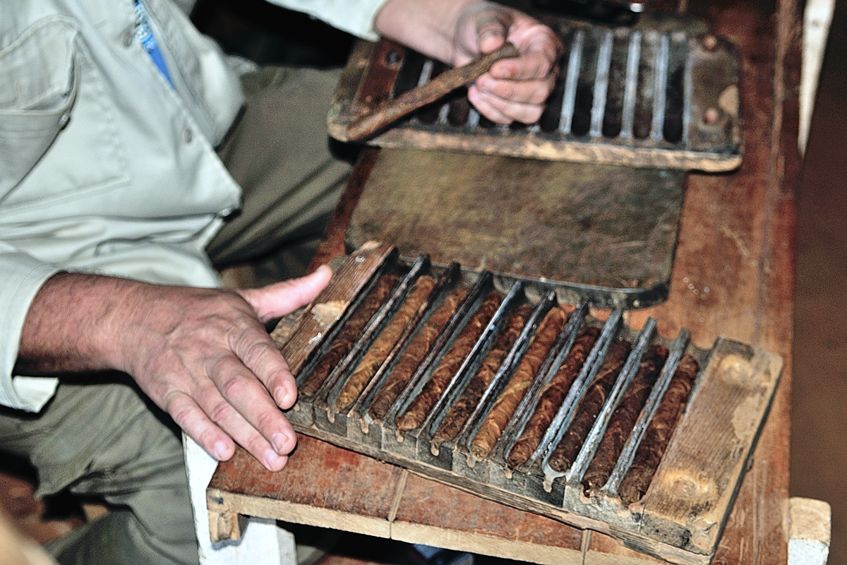 Cigars rolling into the press