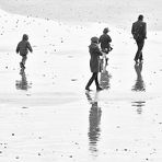 cinq en hiver sur la plage