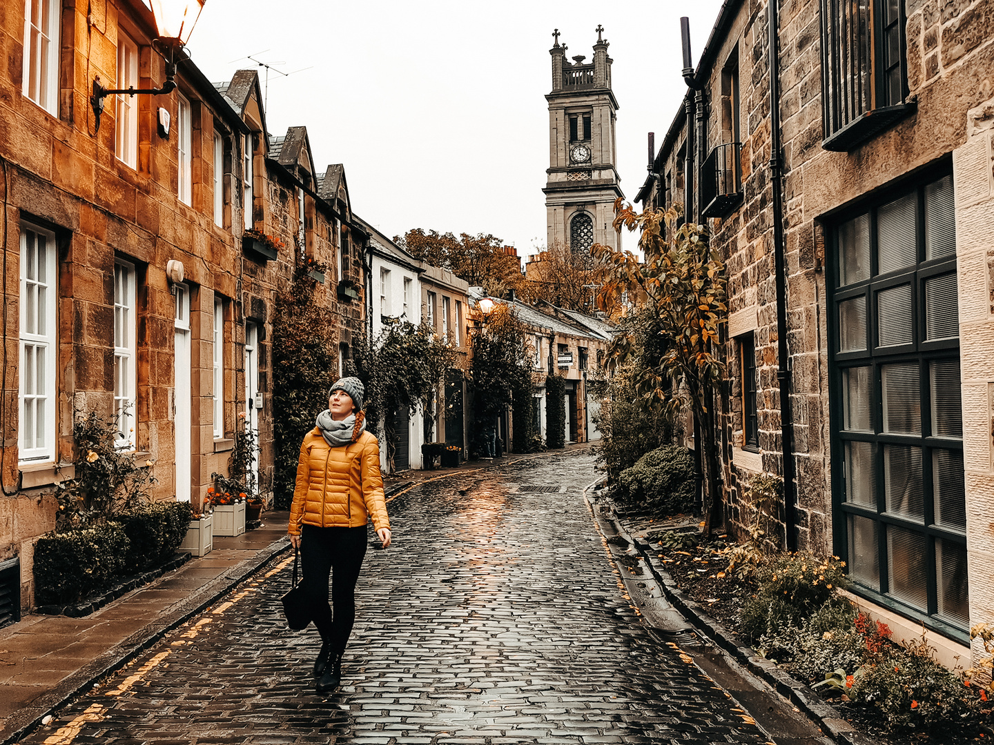 Circus Lane in Edinburgh, Scotland, UK