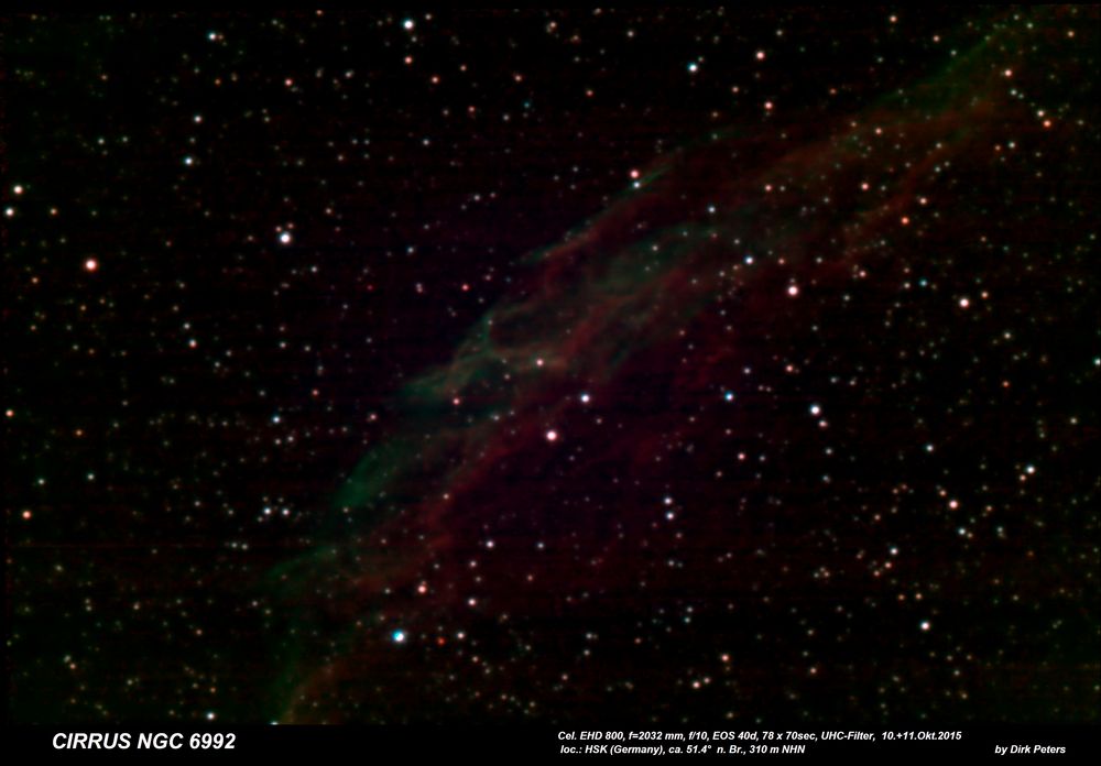 CIRRUS-Nebel NGC 6992 mit 2032 mm Brennweite