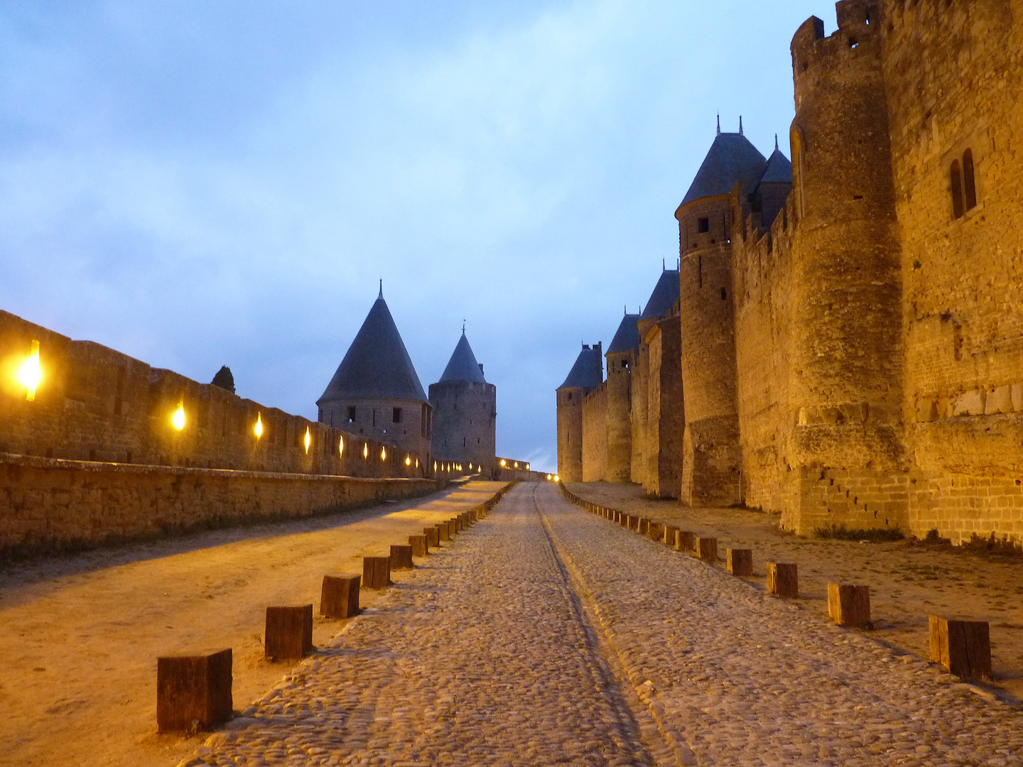 Cité Carcassonne bei Nacht