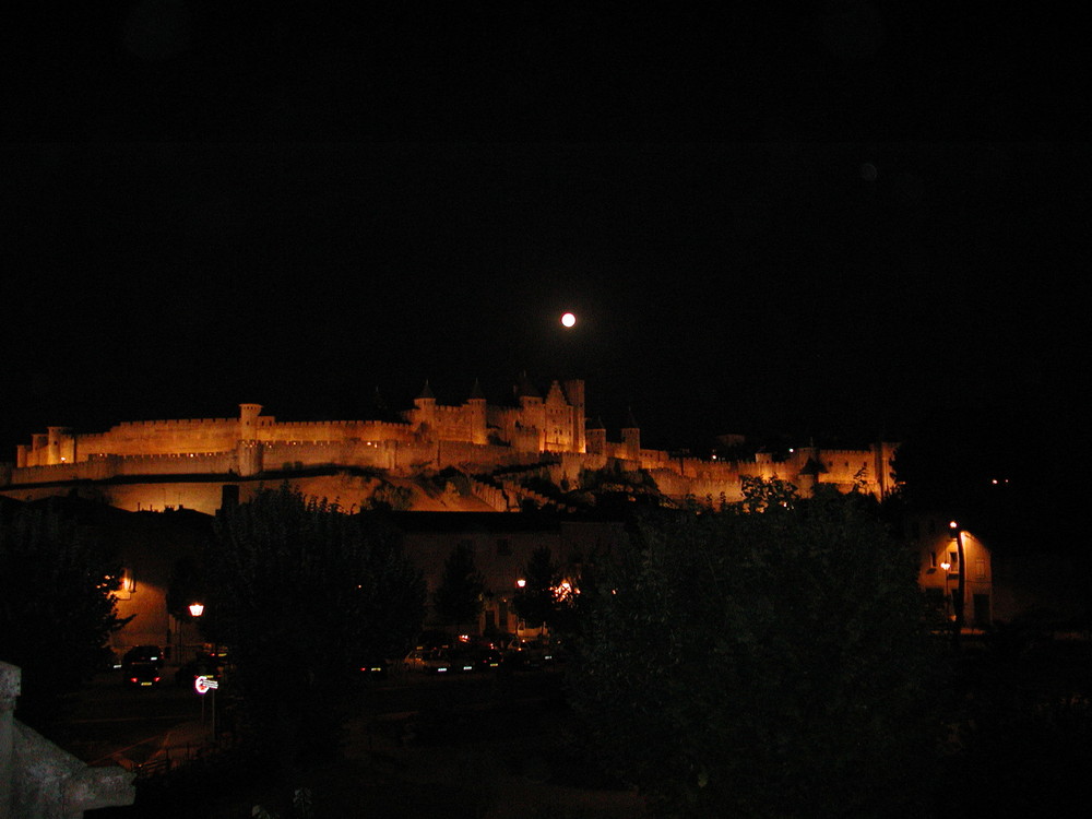 cité de carcassonne au clair de la lune