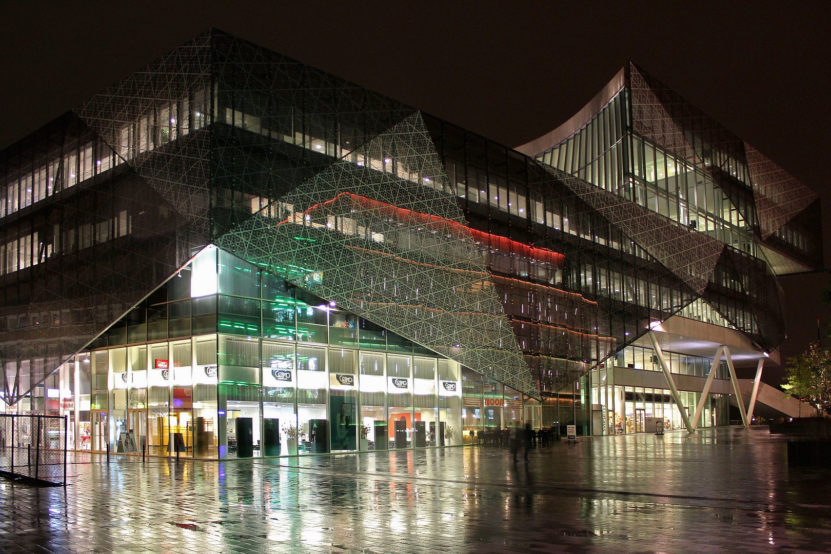 City Hall of Nieuwegein at a rainy evening