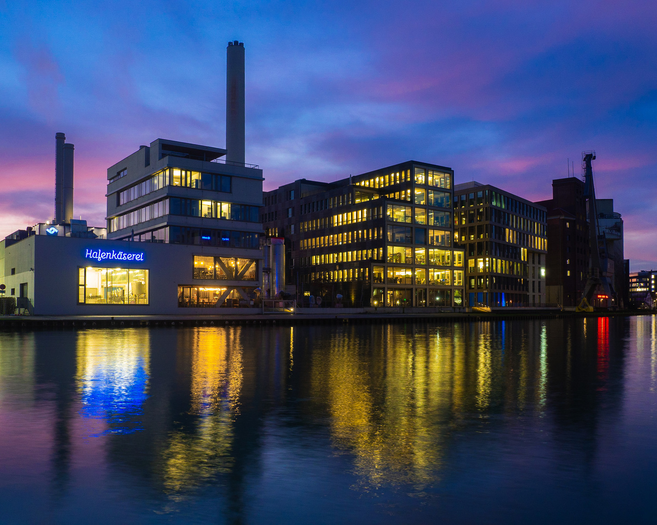 Cityhafen Münster am Abend