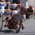 Citylauf - Handbiker - die Siegerin beim Rennen