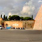 CITYSCAPE & Pyramid of Caius Cestius in ROME 