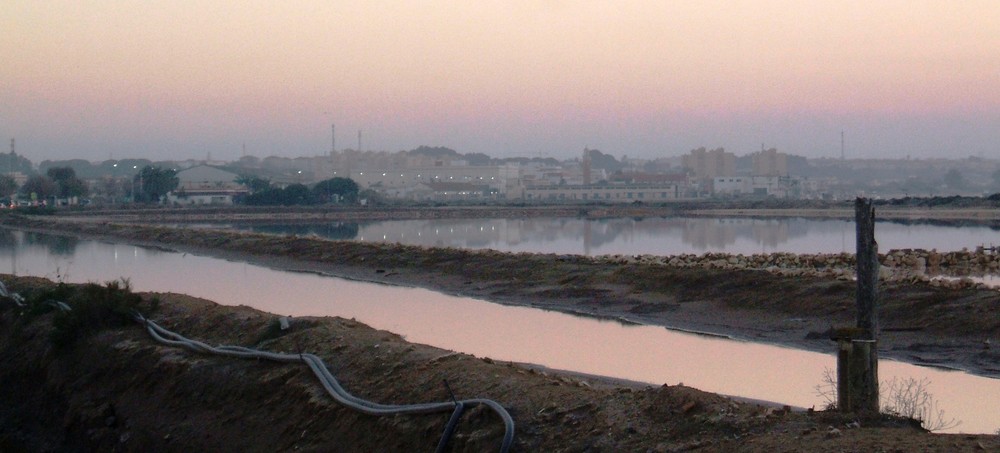 Ciudad acostandose.