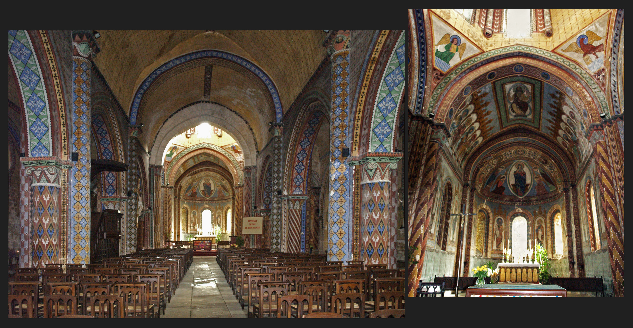 Civray - L’intérieur de l’Eglise Saint-Nicolas (XIIème siècle)